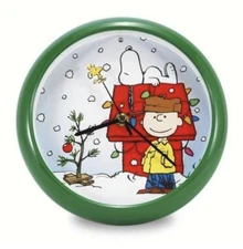Peanuts Christmas Holiday Doghouse Clock