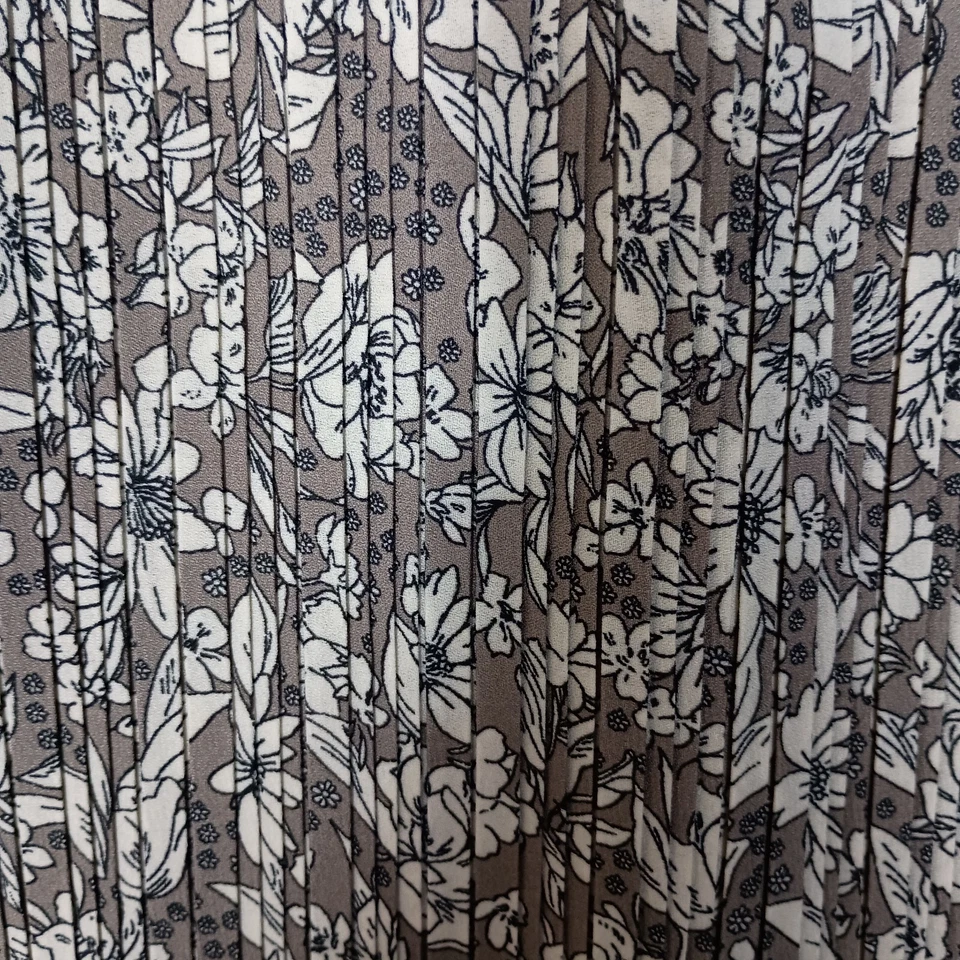 Falda Pleione Mujer Grande Taupe Blanca Floral Plisada Línea A Casa Núcleo Pradera Foto 3 de 4