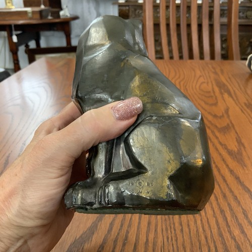 1929 Art Deco Cubist Cat Figurine Antique Stamped - Picture 7 of 8