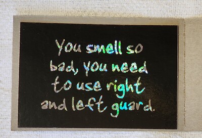 Vintage Vending Holo Prism Sticker Funny Joke Card ''You're So'' Series #8 of 12