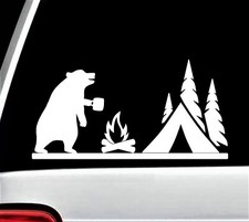 Papa Bear Campfire Camping Tent Decal Sticker for Car Window Camper BG 868