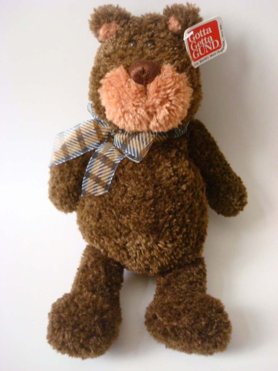DAISAK マグカップ bear NWT GUND MUGZEY JR. Brown Bear Soft Plush Brown Plaid Sheer