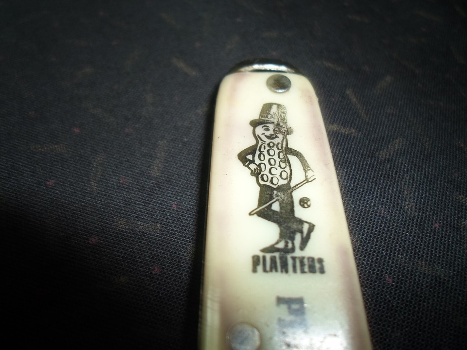 Vintage Planters Mr. Peanut pocket knife single blade U.S.A. UNIQUE old