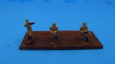3 Vintage Toy Lead Painted Soldiers Brown Uniforms .5" Tall