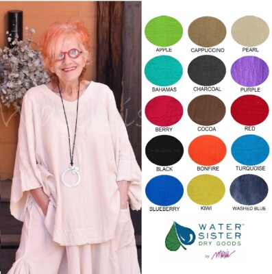 WATERSISTER Cotton Gauze  TONI  Poncho Boxy Tunic Top OSFM (M-1X) oh my COLORS