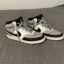 Nike Court Vision Mid Next Nature Gray Black White Athletic Shoes Sz 8.5