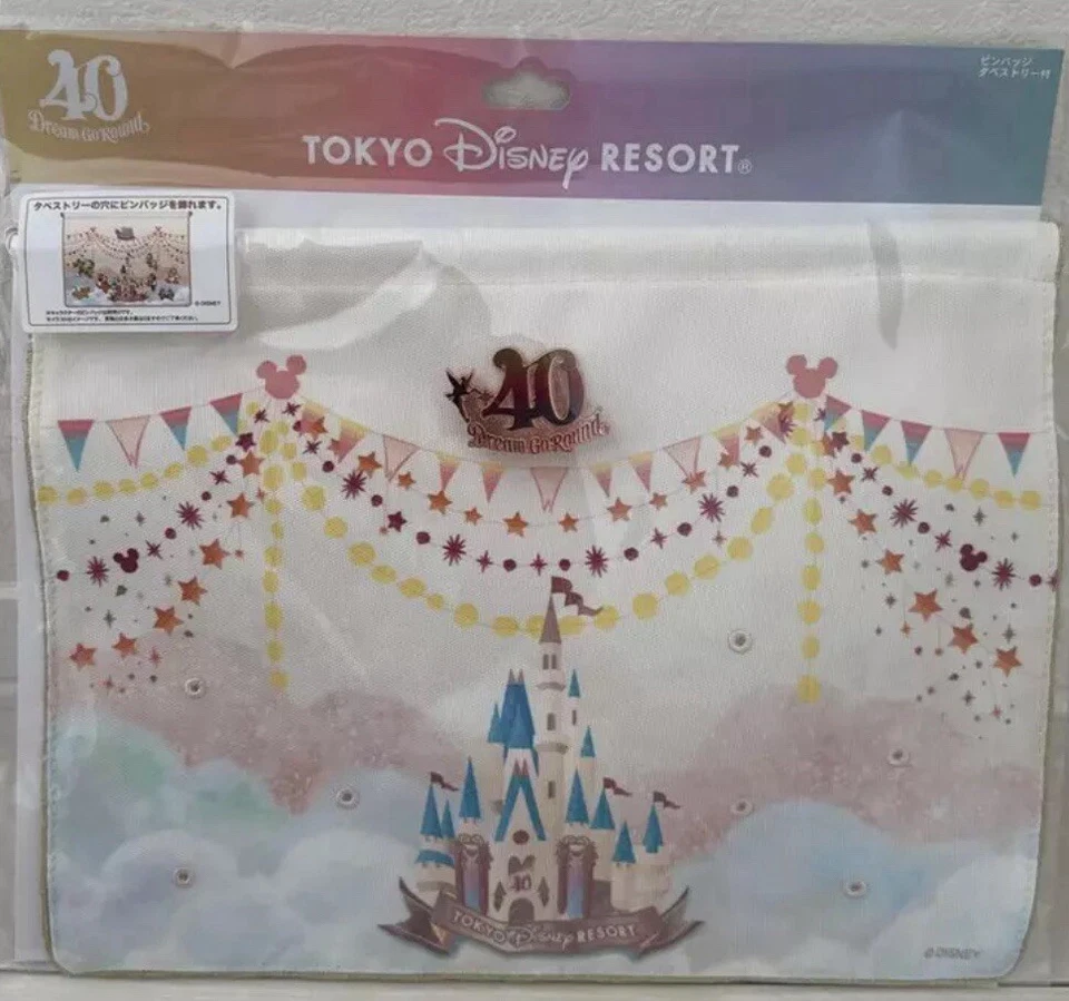 Juego de 7 prendedores del 40 aniversario de Tokyo Disney Resort más tapiz y prendedor LR Foto 3 de 4