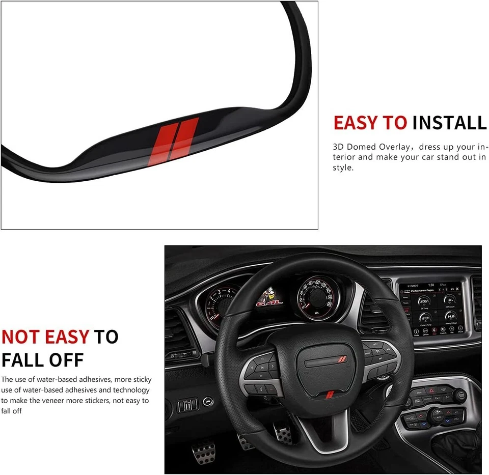 Cubierta de volante Auovo para Dodge Charger Challenger 2015-2023 negra Foto 2 de 4