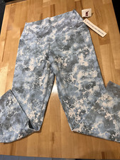 Evolution And Creation Blue Watercolor Capri Leggings - Women's Sz M - NEW