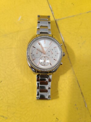 Fossil Vale Chronograph Silver Rose Gold Dial Women's Watch BQ3657