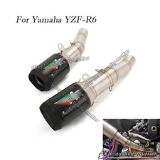 For Yamaha Yzf-r6 Slip Exhaust Mid Link Pipe Carbon Fiber Muffler Tail Tube