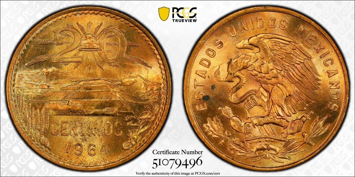 【PCGS MS64RD】明治20年(1887) 1/2銭 銅貨 RD（Red） 20 Centavos Grade MS 64 Mexican Coins (1905-Now) for sale | eBay