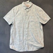 Penguin Shirt Damask Casual Button Down Men's Medium Preppy Embroidered Logo