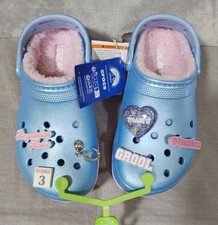 Crocs Mean Girls Women's Clogs Classic Platform Size 6 Blue/Pink Lined