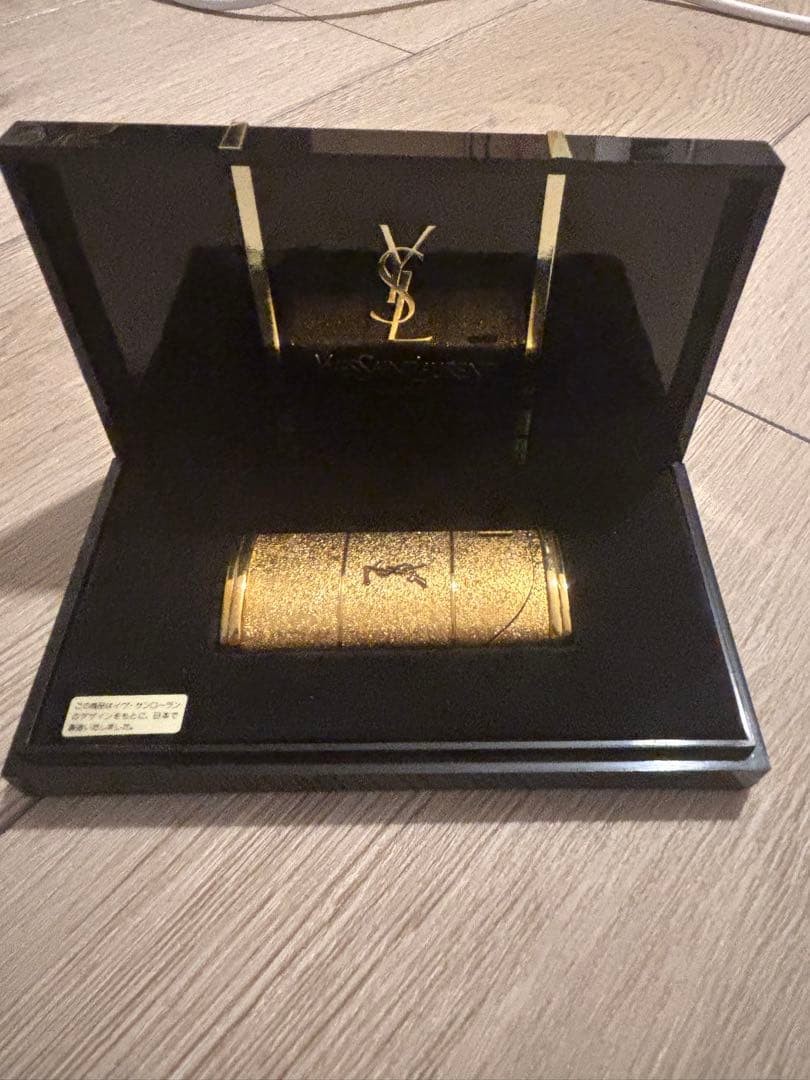 Yves Saint Laurent Gold Lighter Glitter Finish YSL Logo New thumbnail 2