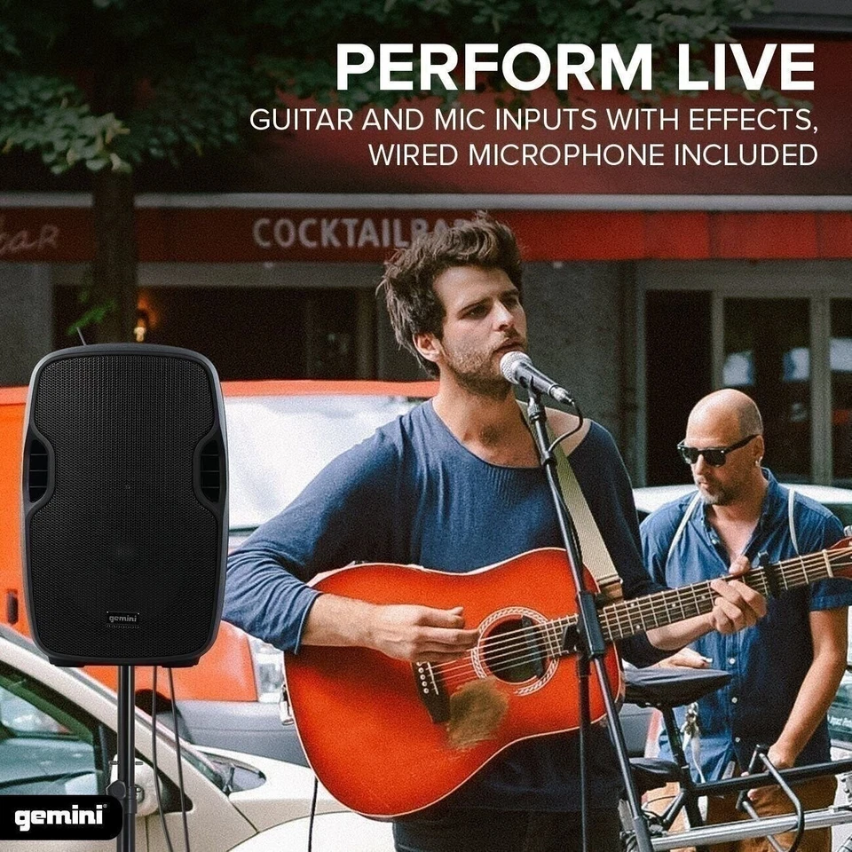 Gemini DJ Audio Equipment 10" Inch Portable Wireless Bluetooth PA Speaker Gift - Image 3 of 4