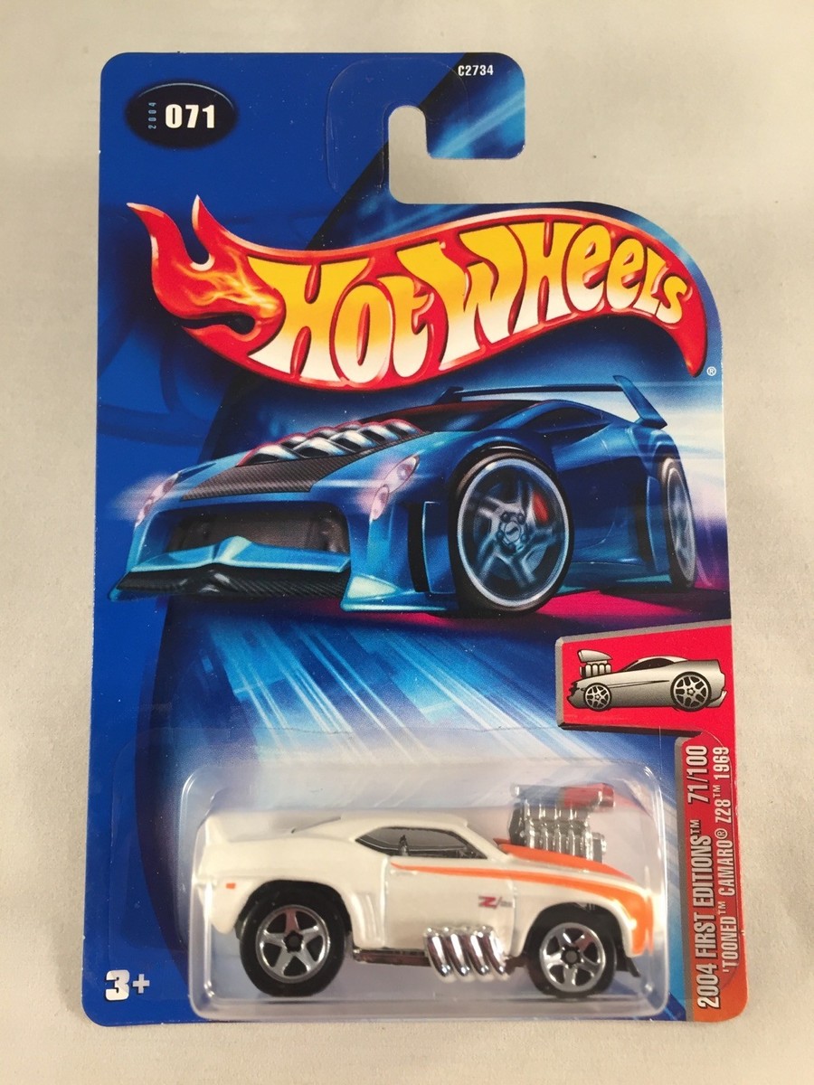 Hot Wheels 2004 First Editions Series Tooned Camaro Z28 1969 White