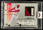 2001 UPPER DECK KEN GRIFFEY JR. GAME WORN LOGO JERSEY PATCH RELIC REDS
