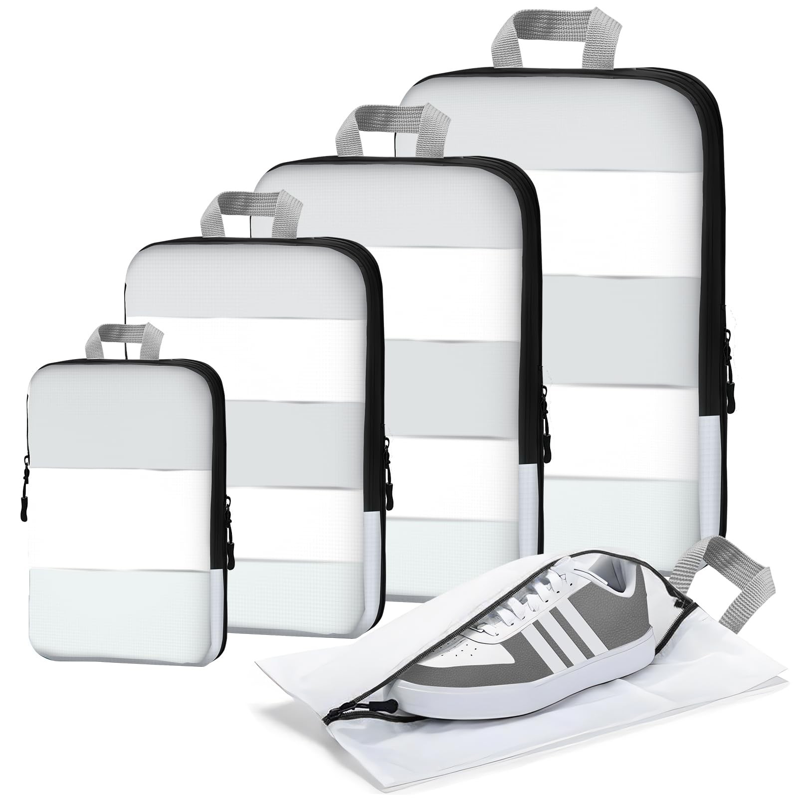 Compression Packing Cubes for Travel,5 Set of Packing Cubes for Suitcases-image