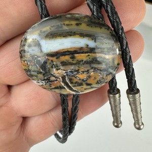 Vintage Natural Bumblebee Jasper Bolo Tie Southwestern