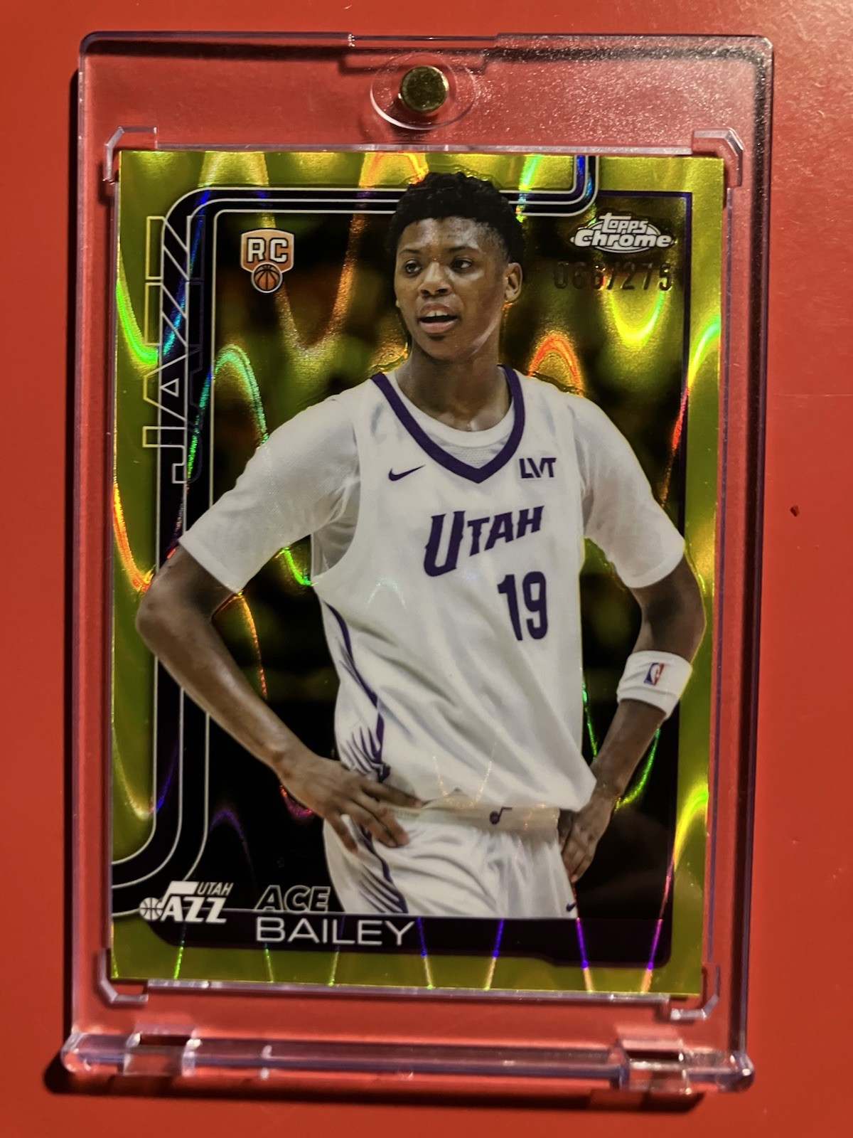 2025-26 Topps Chrome - Ace Bailey (RC) #255 - Yellow RayWave Refractor (066/275)