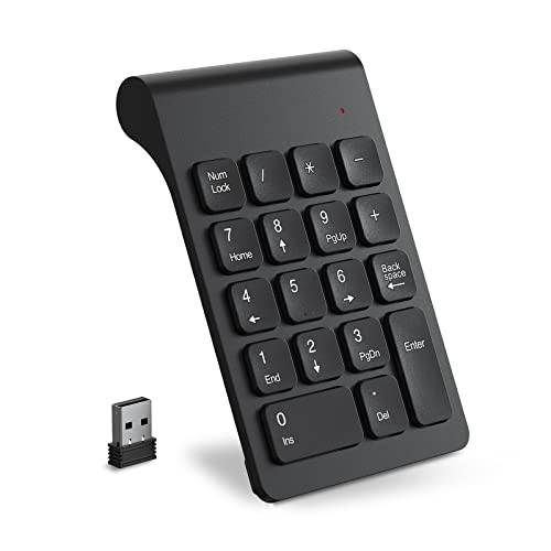 Drahtloser Nummernblock, 2.4G Ziffernblock Numpad mit USB-Empfänger, 2.4G - Schwarz - Bild 2 von 8