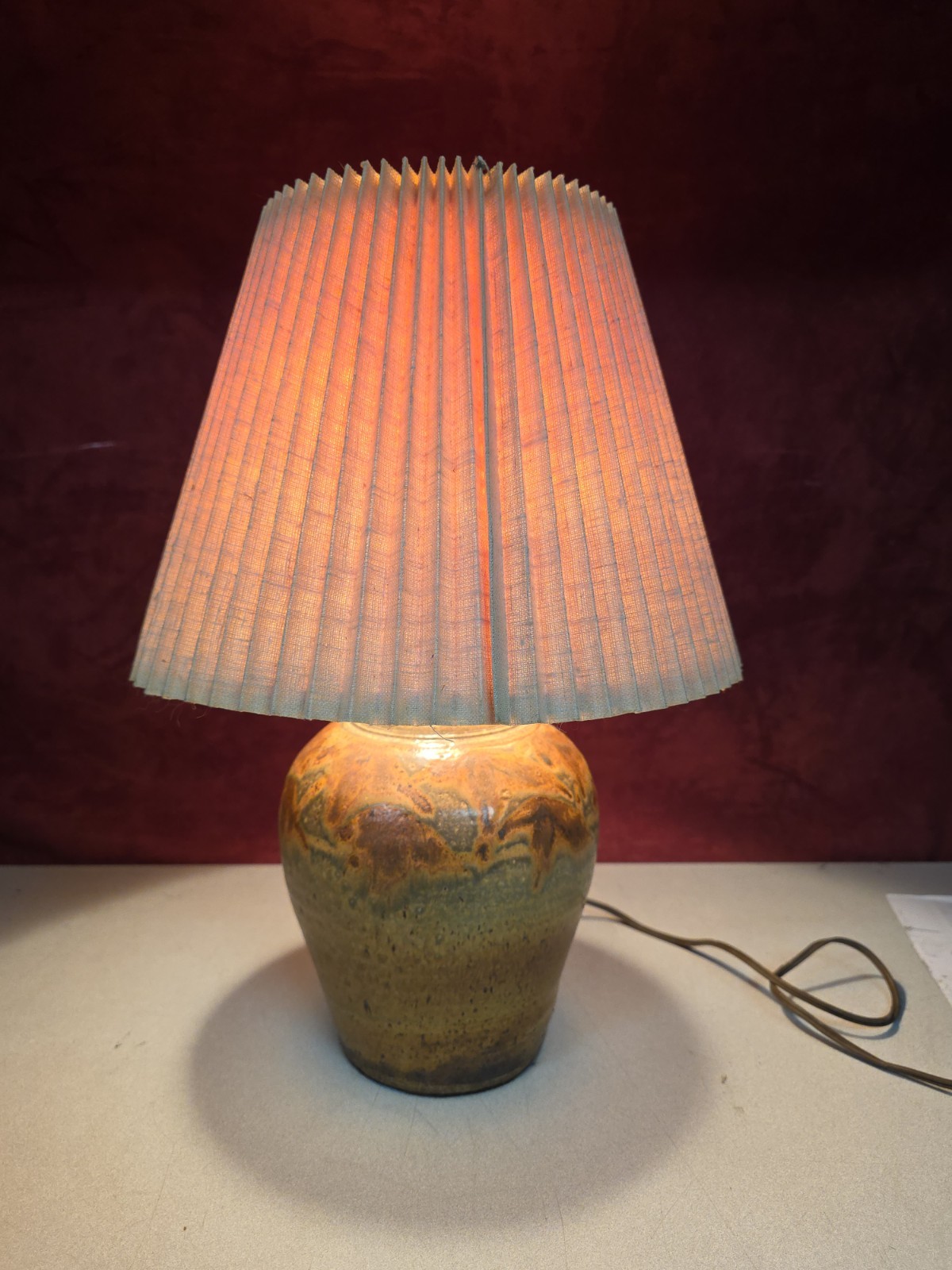 Mcm Mid-Century Modern Studio Pottery Table Lamp Signed