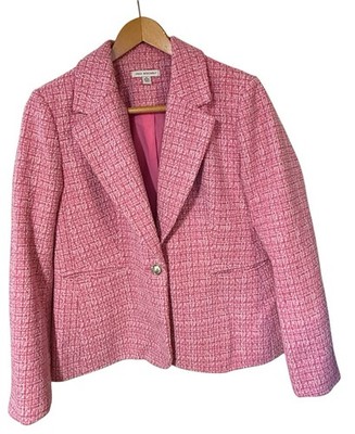 Free Assembly Women's Single Breasted Tweed Blazer Sz Medium Pink