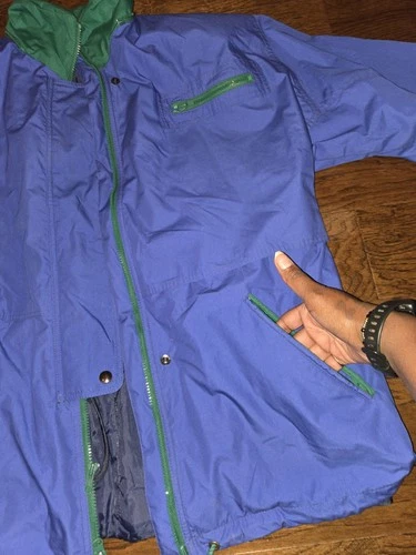 London Fog Men's Full Zip Nylon Jacket w/ Pockets Stand-Up Collar Blue/Green S image 5