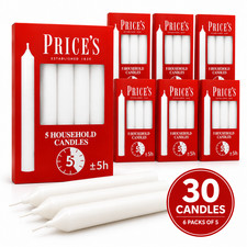 Prices Candles 30 Pack White Dinner Taper Candles 5 Hour Burn Home Use 20cm Long