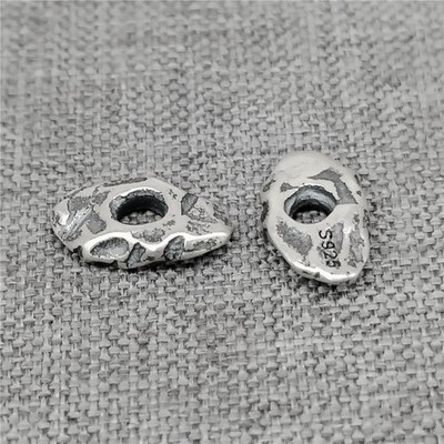 4 Stück 925 Sterling Silber Kleine Unregelmäßige Stein Perlen für Armband