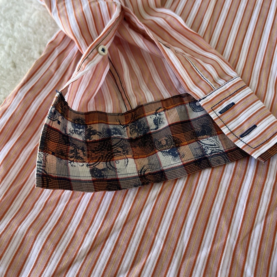 Camisa Georg Roth Of Los Angeles Diseño Informal Botón Delantero Para Hombre XL Naranja Foto 4 de 4