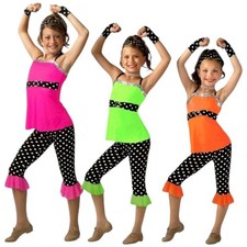 Funtastic ORANGE Adult Large New Dance Costume Jazz  Tap w/Head Wrap  Mitts