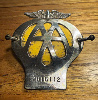 Vintage Metal AA Car Badge 1960 61