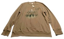 Gap Men's Walden Green Mountains Logo Fleece Long-Sleeve Sweatshirt Size XL NWT