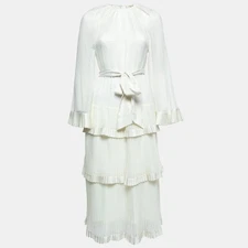 Zimmermann textured flared midi dress pearl