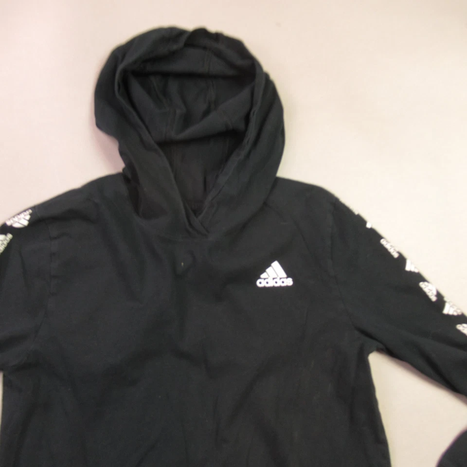 Adidas Sudadera con Capucha Niños 10-12 Manga Larga Informal Con Capucha Ligera Exterior Negra Foto 2 de 4