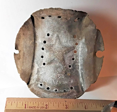 1870's Zinc collar pad to reduce chafing of horse's neck dug in Central Va. $25