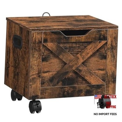 Rolling Filing Cabinet, Small File Cabinet Under Desk with Single Rustic Brown