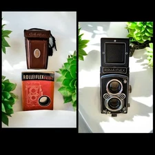 Rolleiflex 3.5F TLR Film Camera 75mm Xenotar Lens W/ Extras Excellent Condition