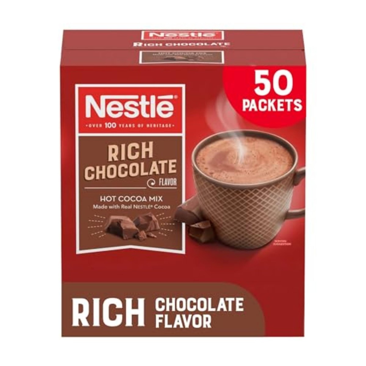 Nestlé NES25485 Hot Cocoa Mix Rich Chocolate Flavor, 0.71oz - 50
