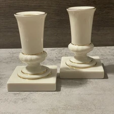 Lenox Set of Two Neoclassical Style 4" Footed Single Taper Candlestick Holders
