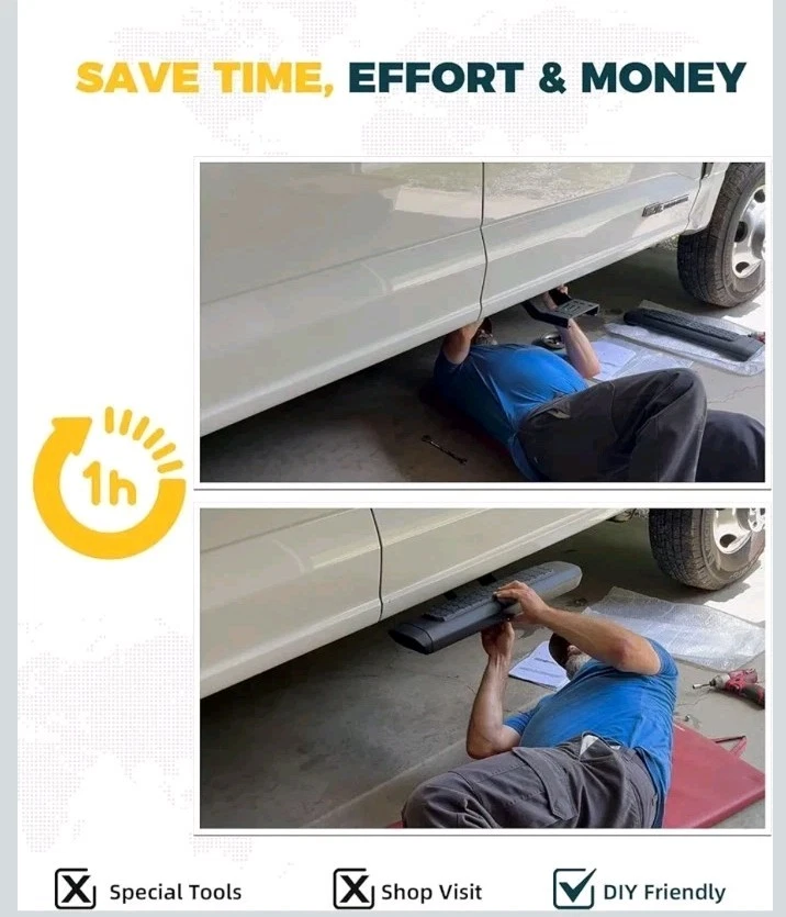 4 peldaños laterales EZ aptos para Ford F150 SuperCrew Cab 2015-2026 4 puertas y 2017-2026 Foto 3 de 4