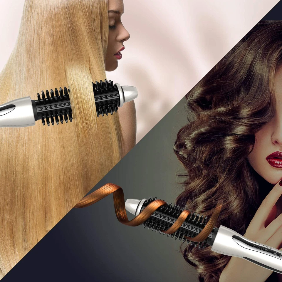 Cepillo para alisar rizador de pelo - Plancha para rizar plana de turmalina de cerámica - Genial... Foto 2 de 4