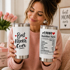 Best Mom Ever 20 OZ Tumbler Mug Gift for Mom, Mother's Day Coffee Cup, Mom Gifts