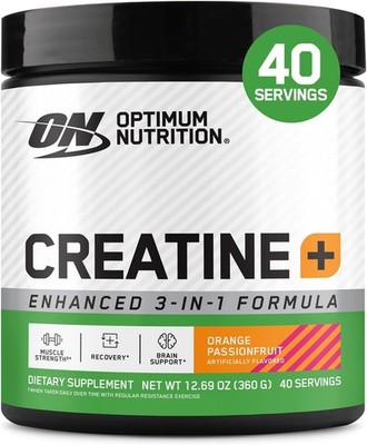 Creatine Monohydrate Plus Powder, Orange Passionfruit Flavored Creatine Perfo...
