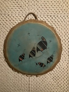 Ceremonial Drum By Native Apache American Artist Robert Rivera