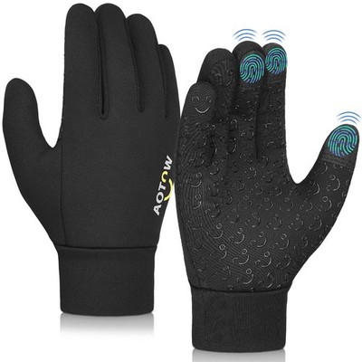 AOTOW Kids Winter Warm Sports Gloves - Cold Weather XL(10-12 years), Black