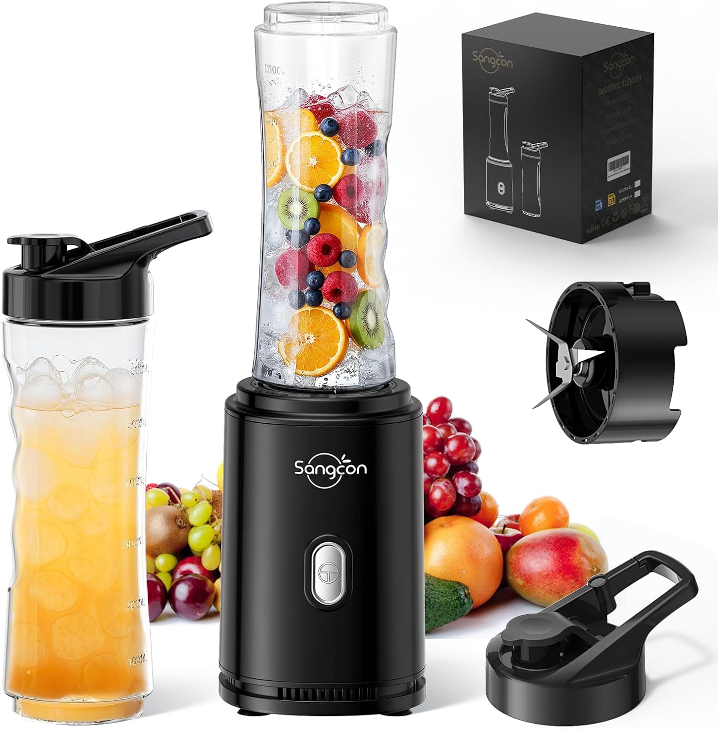Sangcon Mixer Smoothie Maker,Electric Portable Sports Blender for Shakes and Smo