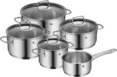 WMF Astoria 5-piece induction cookware set with glass lids, original...